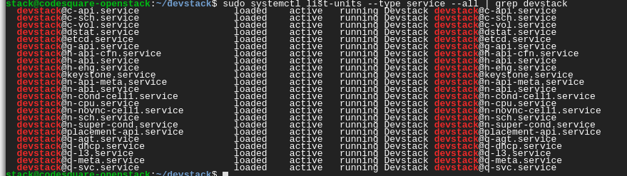 openstack-service-list
